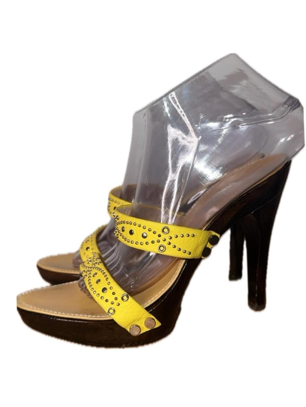 Versace Studded High Heel Mule Slide on Sandals Size 39 Fits an 8.5 - Picture 3 of 8